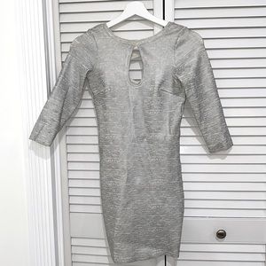 Bebe Silver & White Dress in XS
